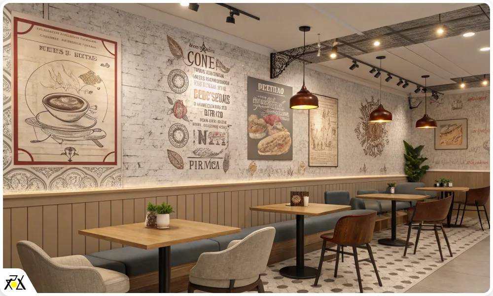 طراحی دیوار کافه